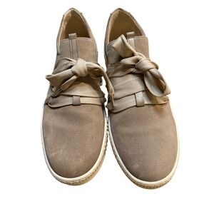 Gabor Taupe Suede Ribbon Bow Lace Up Platform Sneakers Womens 8.5 Slovakia